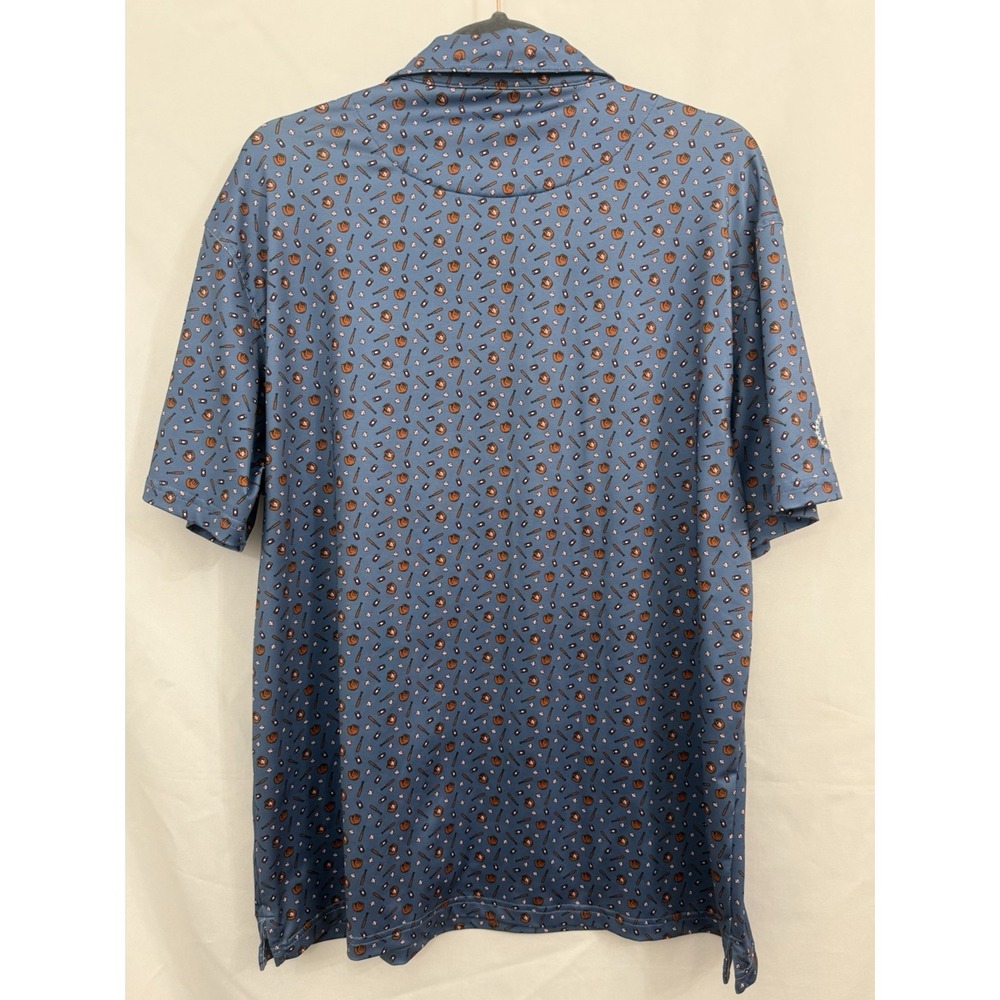 Barstool Sports Polo Shirt Mens XL Blue Baseball Performance Stretch - Picture 2 of 9
